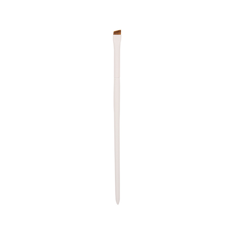 White Handle Blade Flat Soft Natural Eyebrow Eyeliner Makeup Brush Private Label