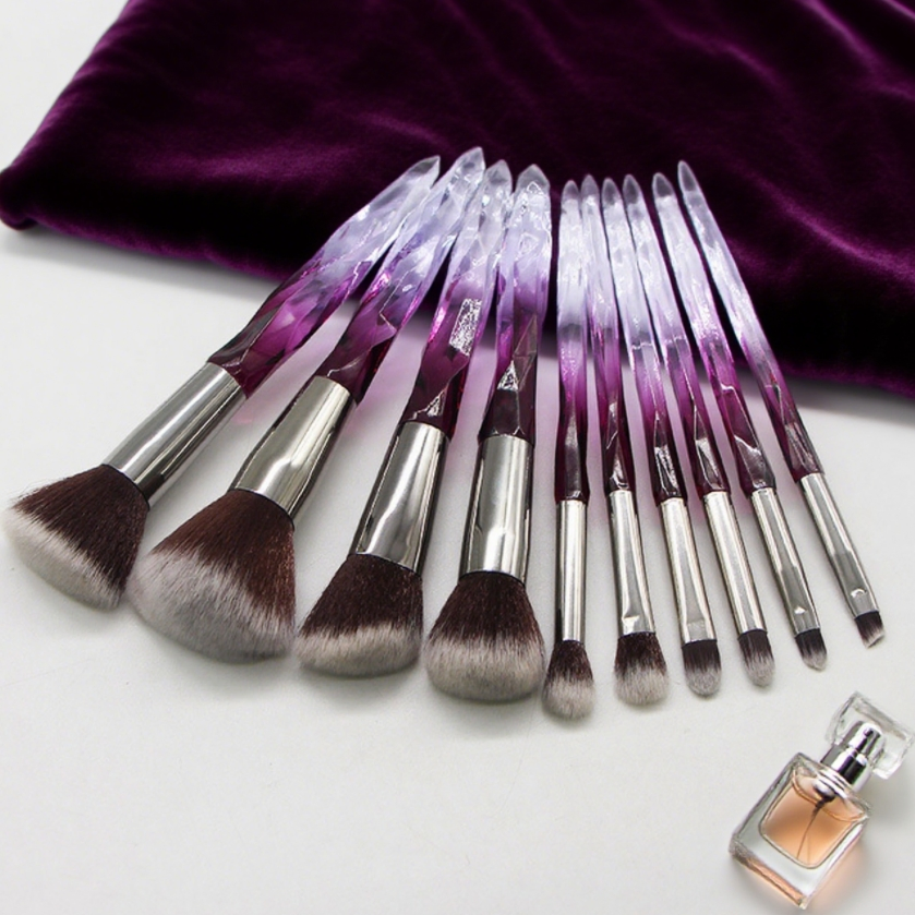 New Makeup Beginner Luxury Crystal Power Makeup Brush Set for Women