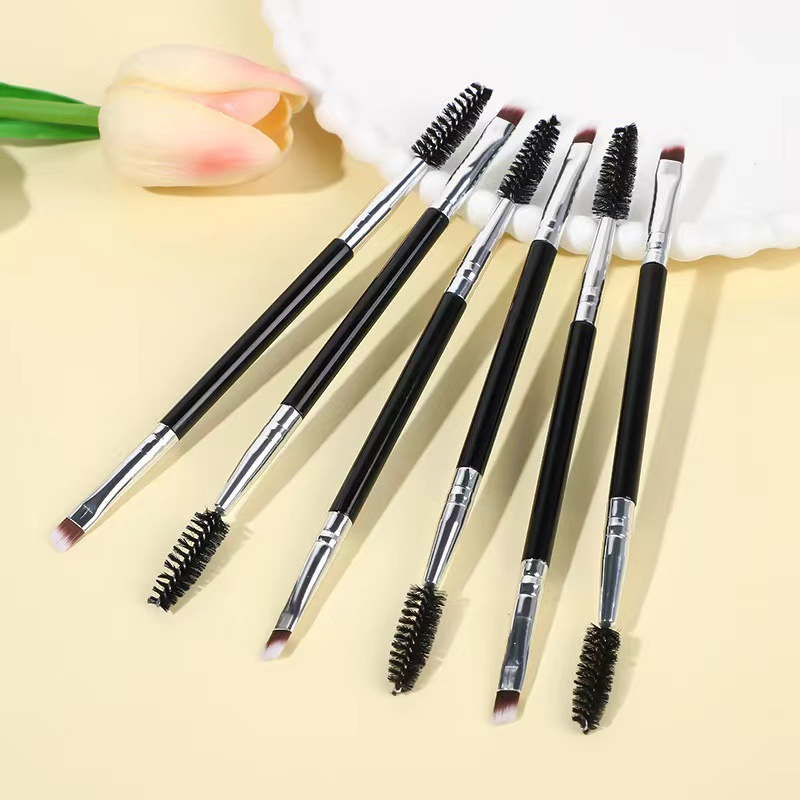 Beautichen Single Double-Ended Spiral Eyebrow Brush - Angled Brow Lash Dual Use Cosmetic Tool Bulk OEM Factory