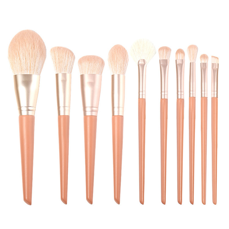 Beautichen Coral 11PCS Wooden Handle Makeup Brush Set - Private Label Beginner Friendly