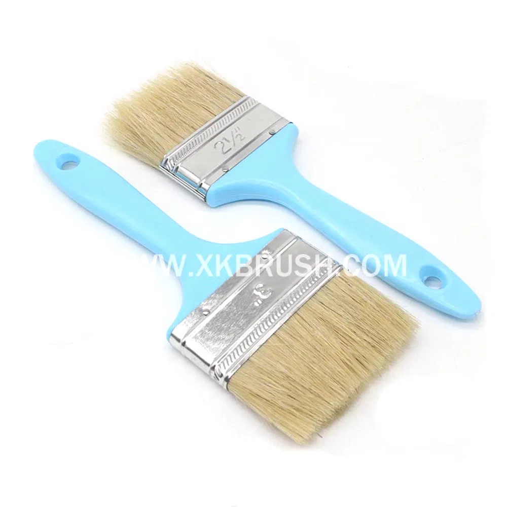Hair Paint Brush, Paint Brush Handle, Flat Brush with Natural Bristle Multicolor Handle