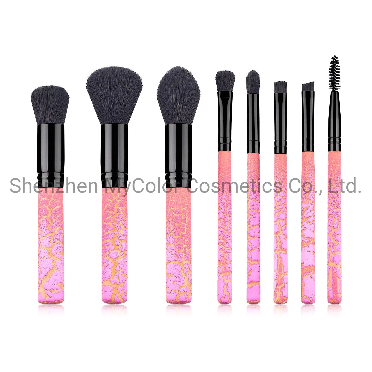 8PCS Pink Leopard Print Powder Brush Cheap Modern Mini Beauty Makeup Cosmetic Set Manufacturer of Make-up Brushes