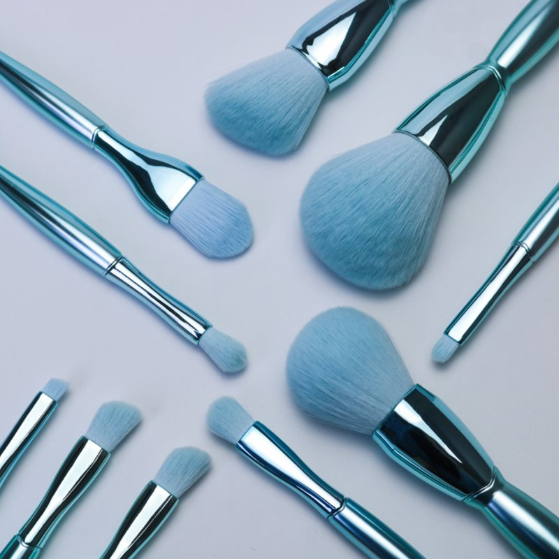 10PCS Luxury Glitter Bling Blending Brush Private Label Makeup Brush Rose Gold Makeup Brushes Set