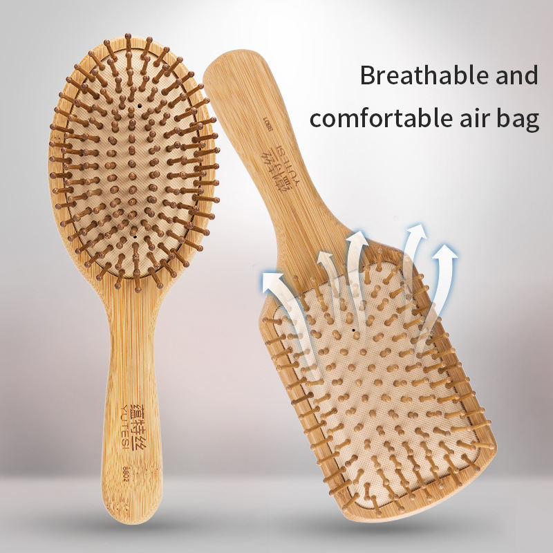Professional High Quality Natural Bamboo Round Paddle Hair Massage Brush