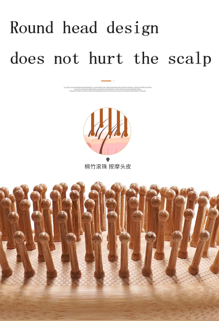 Wholesale Hair Salon Natural Bamboo Hair Brush Set