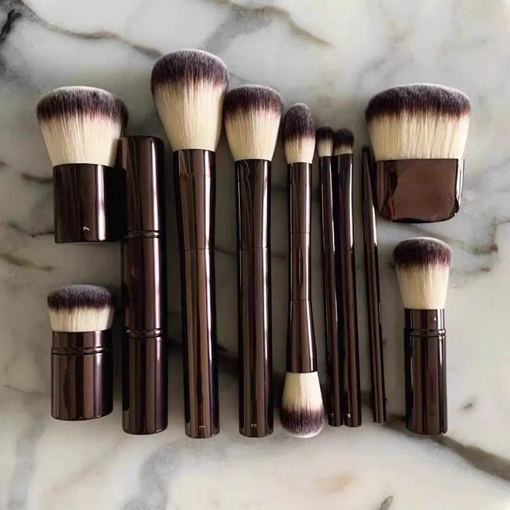 19PCS High Quality Fiber Hourglass Design Face Eye Foundation Blush Makeup Brush Set