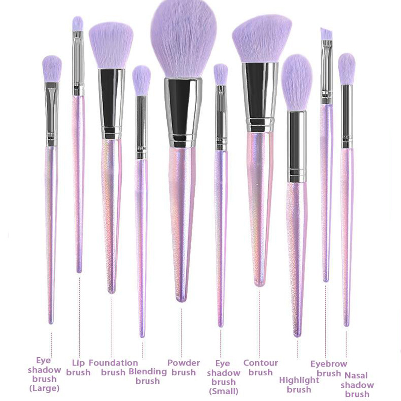 High Quality Luxury Cosmetics Brushes Kit Synthetic Transparent Handle Private Trademark Self Tanner Kabuki ODM OEM Makeup Brushes Set