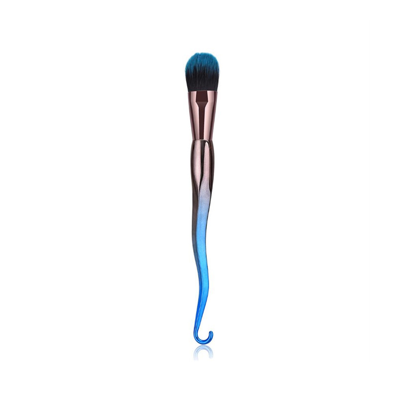 10 PCS Hook Shape Handle Professional Fan Makeup Brush Set