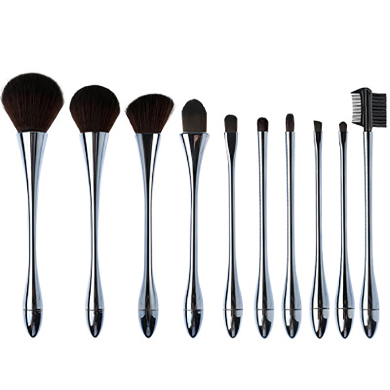 10PCS Cosmetic Brush Rose Gold/ Red /Ochre Color Make up Tools Face Makeup Brushes Set