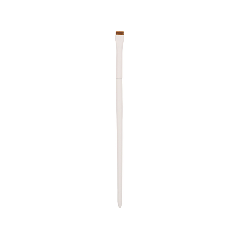 White Handle Blade Flat Soft Natural Eyebrow Eyeliner Makeup Brush Private Label
