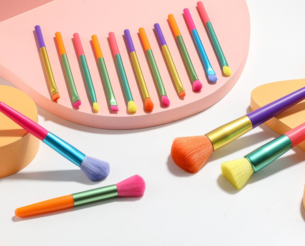 Profusion Colour Candy Color Makeup Brushes Set Eye Shadow Brush Full Set Cosmetics Tools 15PCS in One