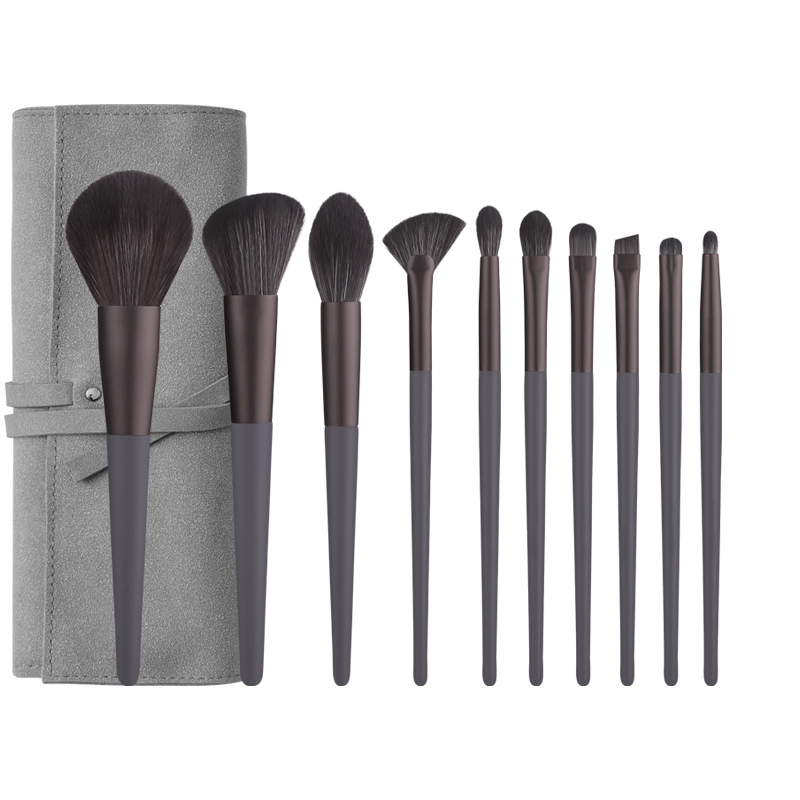 Wood Handle Synthetic Hair Private Label Cosmetic Make up Powder Blush Brushes Kit Makeup Brushes Set