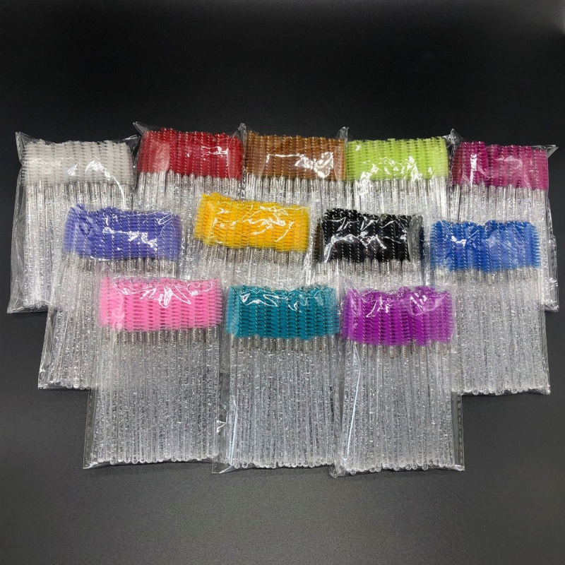 Crystal Tube Eyelash Brushes and Eyebrow Spoolers Wholesale