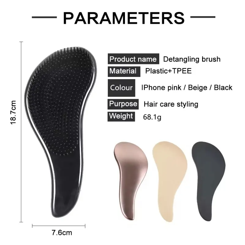 2025 Custom Comb for Natural Shampoo Scalp Massage Round Curly Detangling Hair Brush