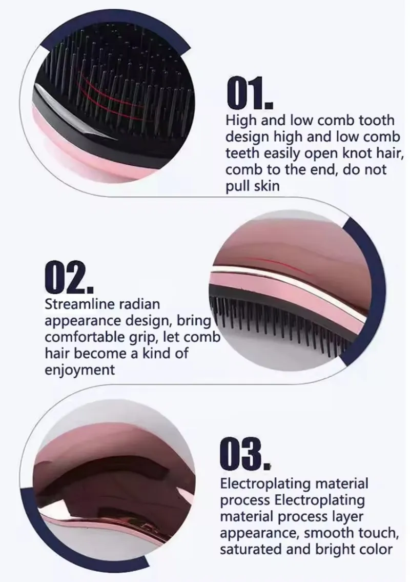 2025 Custom Comb for Natural Shampoo Scalp Massage Round Curly Detangling Hair Brush