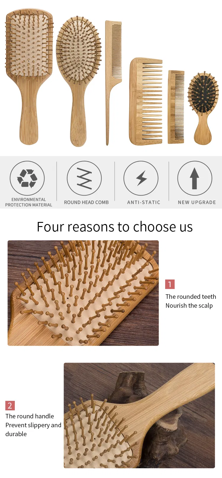 Salon Hair Equipment Hair Care Wooden Paddle Brush