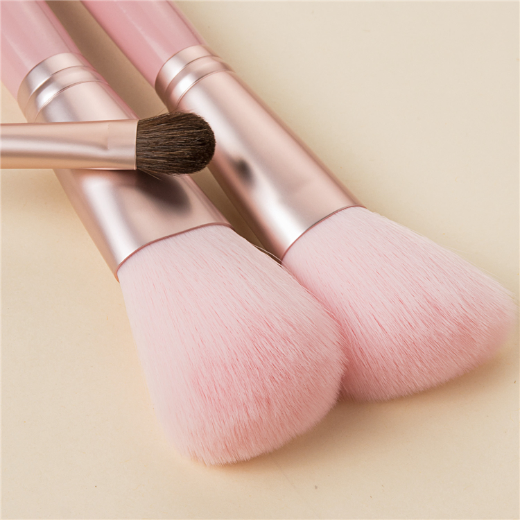Beauty Tools Pink Own Brand Logo New Small Portable Cosmetics Make up Brushes 7 Piece Mini Travel Size Makeup Brush Set