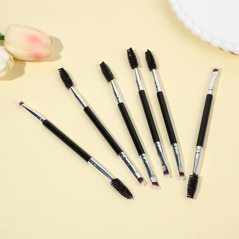 Beautichen Single Double-Ended Spiral Eyebrow Brush - Angled Brow Lash Dual Use Cosmetic Tool Bulk OEM Factory