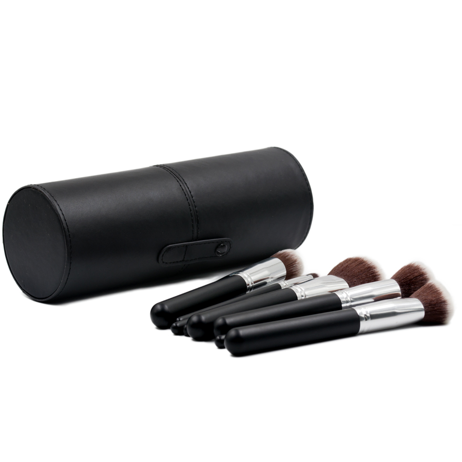 Eyeshadow Blush Eyebrow Groomer Synthetic Hair Wood Handle Makeup Brushes Set