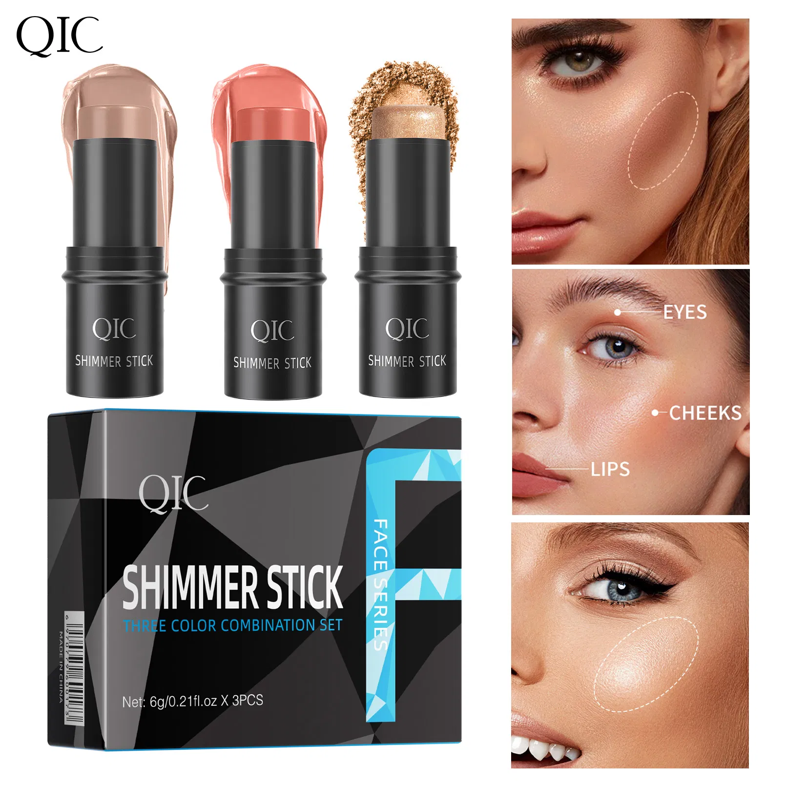 Full Cover Contour with Brush Highlighting Concealer Cosmetics Private Label Face Makeup Bronzer Contour Stick Set