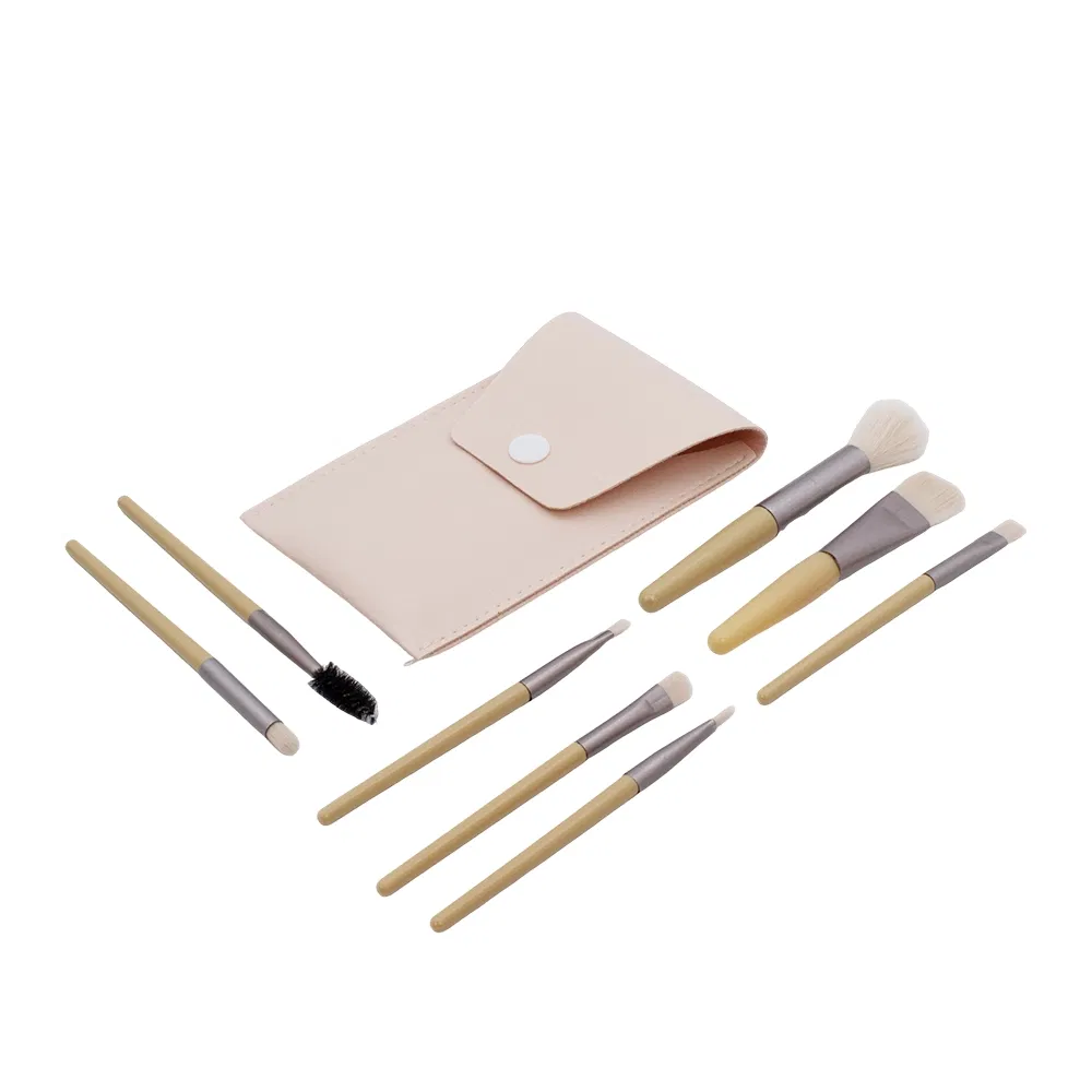 Mini Makeup Brush Set - Portable 8-Piece Set