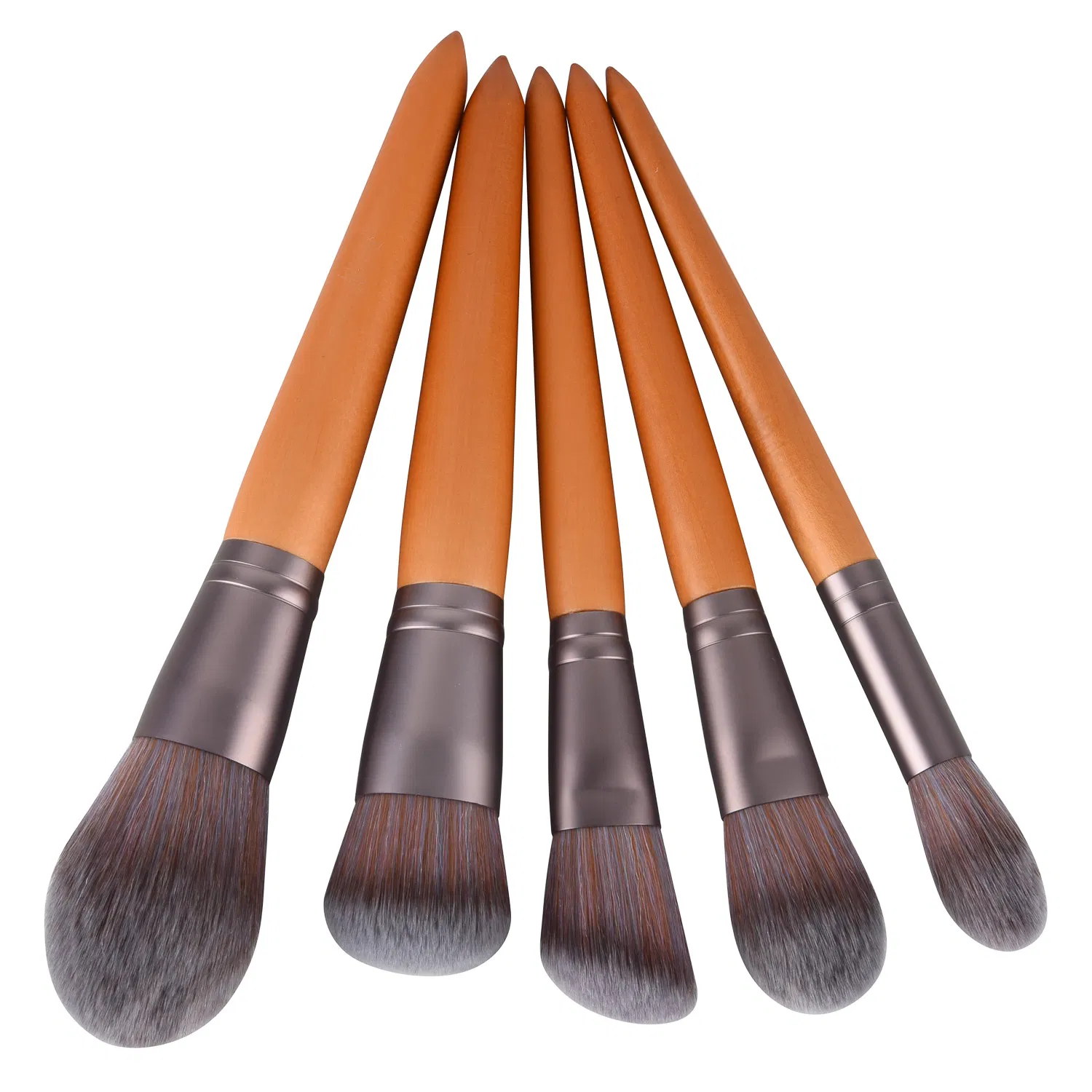 Beautichen Private Label Customized 12 Pieces Portable Brown Wood Synthetic Wholesale Travel Logo Vegan Eye Custom Makeup Brush Set