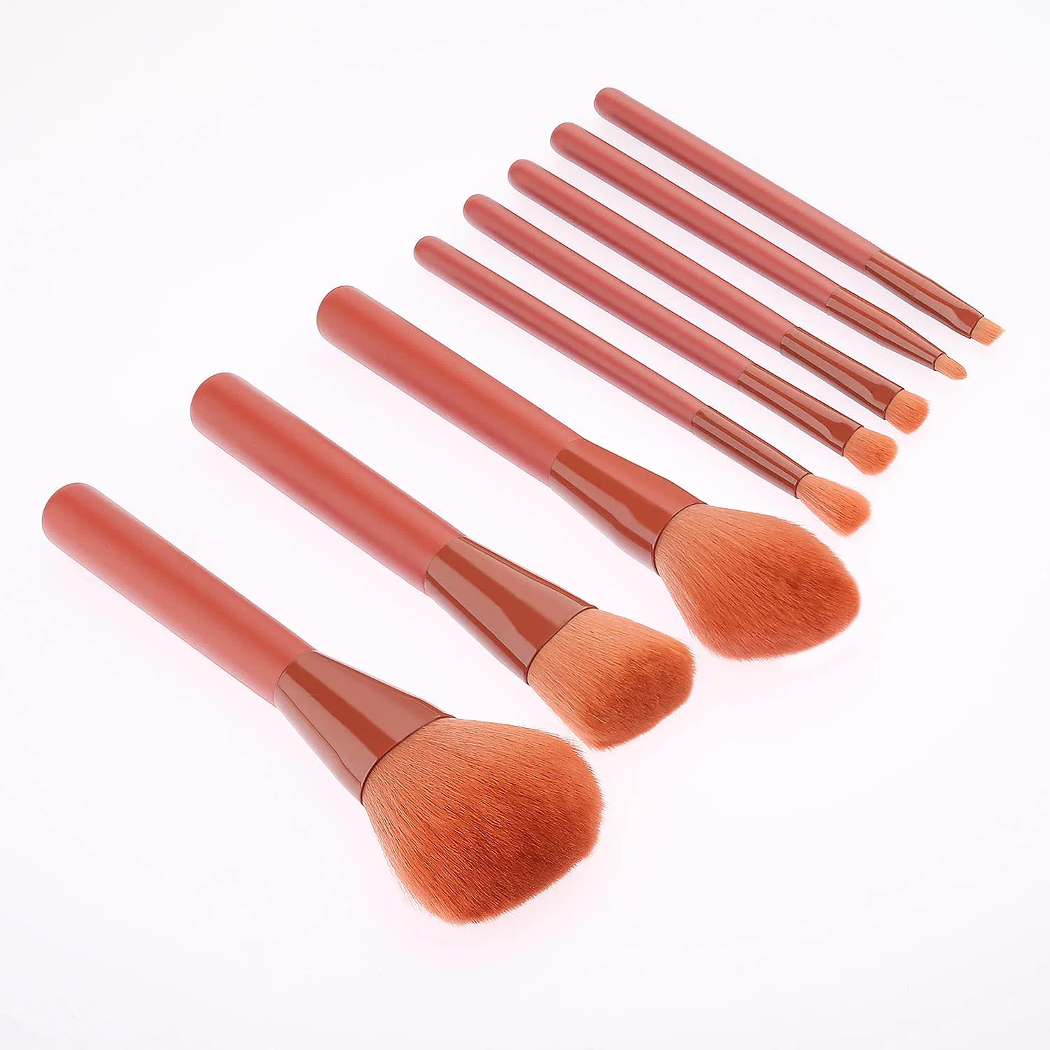 Professional Wood Handle Natural Hair 8PCS Makeup Brush Set with Luxury Cosmetic PU Bag