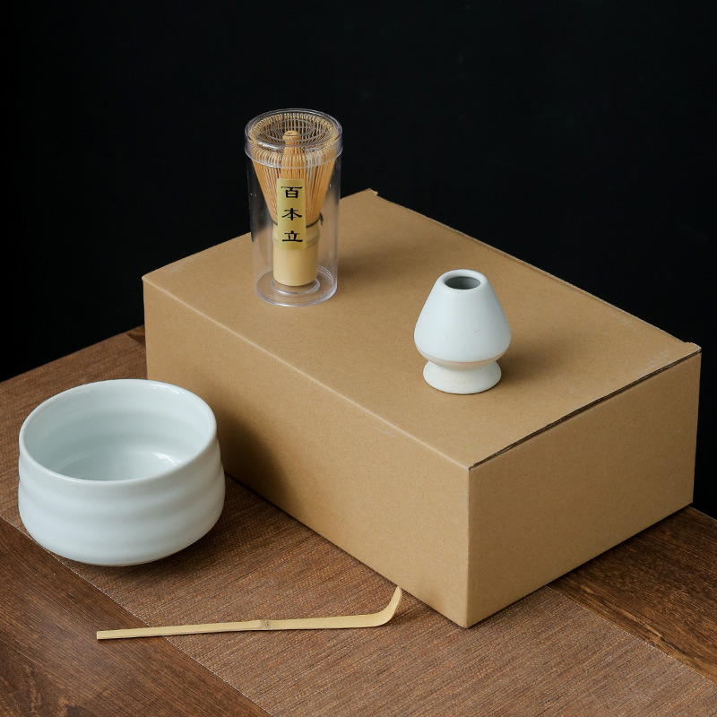 Japanese Classic Design Bamboo Matcha Powder Whisk Set Modern Practical Coffee and Green Tea Grinder Brush for Tea Ceremony