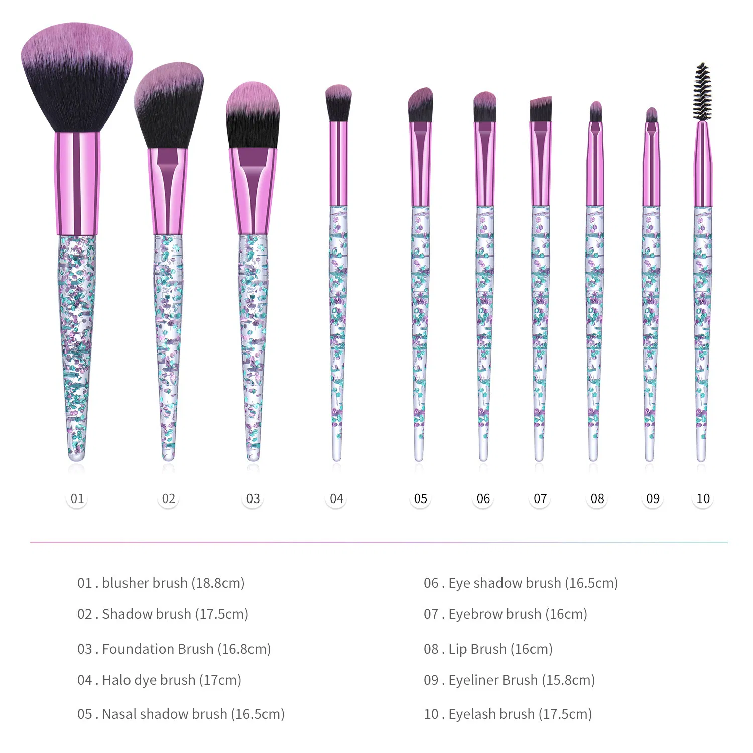 Face Eye Soft Dense Synthetic Hair Cosmetic Makeup Brushes Set