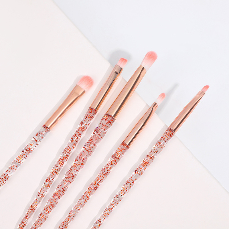Beautichen 10PCS Red Glitter Handle Makeup Brush Set – Pink Gradient Bristles, Soft Synthetic Fiber for Blush, Contour, Eyeshadow &amp; Blending