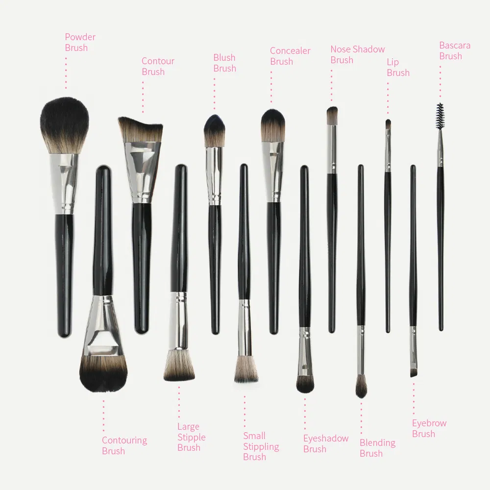 13PCS Guangdong Factory Wholesale Private Label Eye Shadow Face Nail Cosmetic Makeup Brush Set