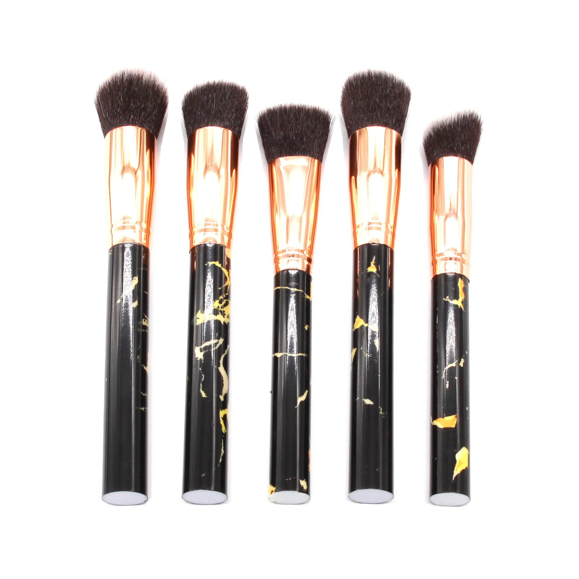 Beautichen 10PCS Marble Make up Brushes High End Vegan Short Handle Custom Logo Private Label Black Makeup Brush Set