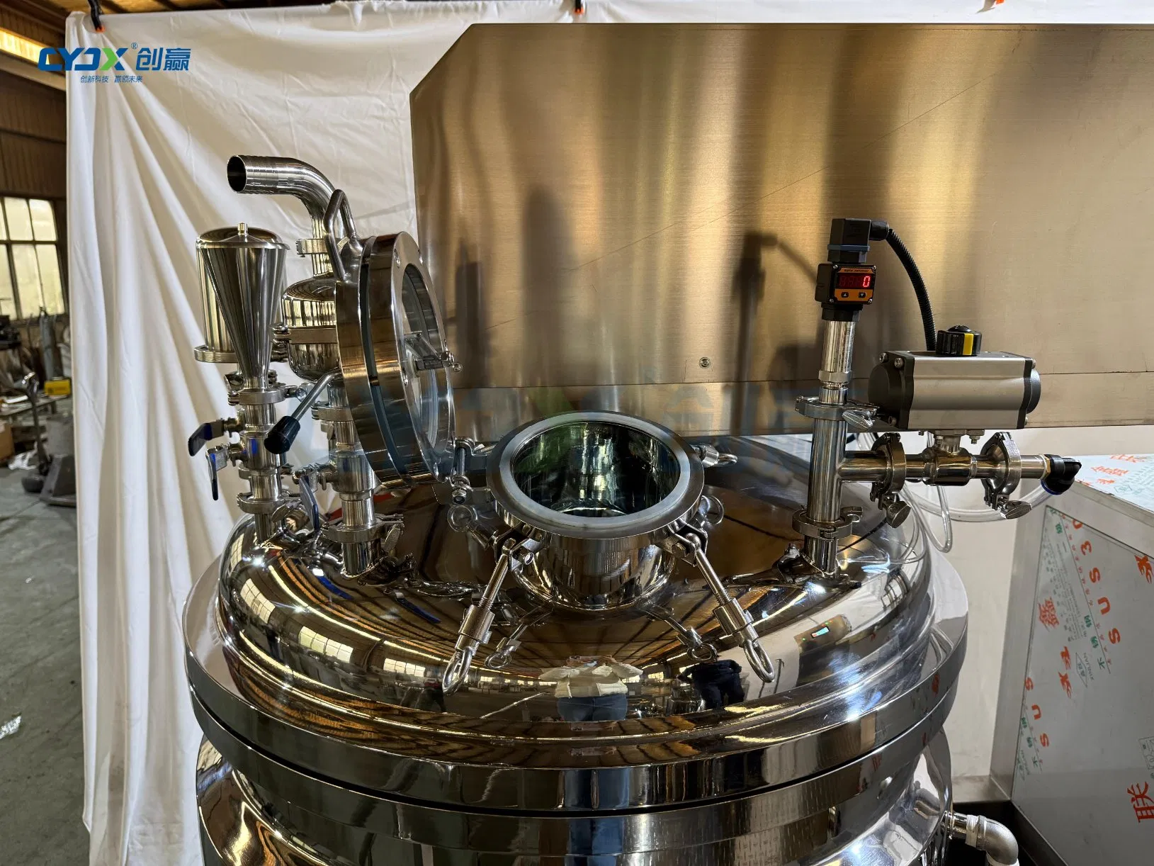 Vaso Agitador de Calefacción por Vapor 250L Máquina Homogeneizadora Cosmética para Bálsamo Limpiador y Exfoliante Corporal Mezclador Emulsificador al Vacío