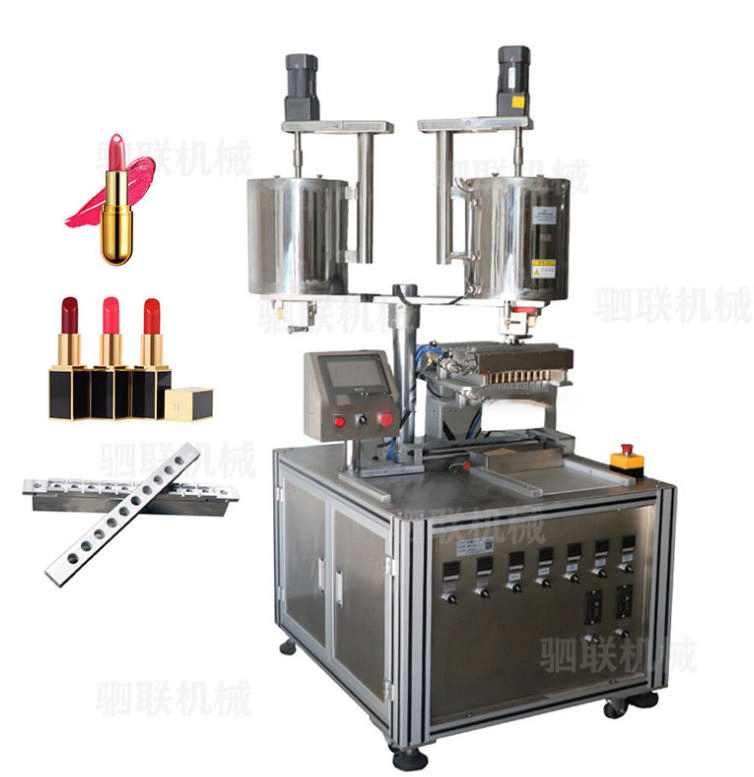 12-Hole Máquina semiautomática de agitación y calentamiento para llenado y fabricación de lápiz labial y bálsamo labial