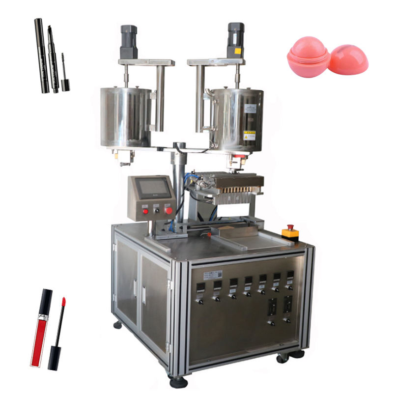12-Hole Máquina semiautomática de agitación y calentamiento para llenado y fabricación de lápiz labial y bálsamo labial