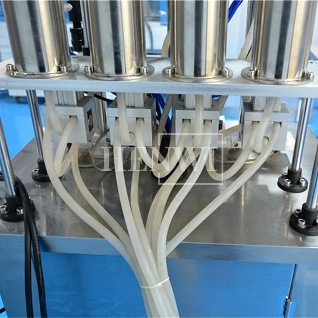 4-Head Máquina de llenado automática de botellas pequeñas de líquido esencial para cosméticos, rellenadora de fragancias, boquillas de llenado, gotero, bebida