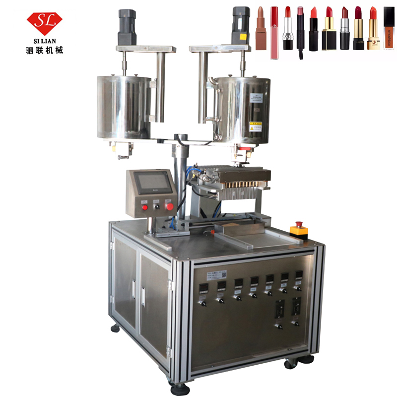 Máquina de llenado de pasta para tubo de lápiz labial, máscara de pestañas, bálsamo labial, molde cosmético semiautomático 12