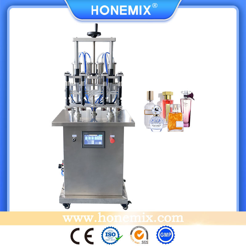 Honemix 4 Cabezas Automáticas de Relleno de Botellas de Aceite Esencial Líquido Cosmético Pequeño Máquina de Relleno de Perfume Fragancia Precio