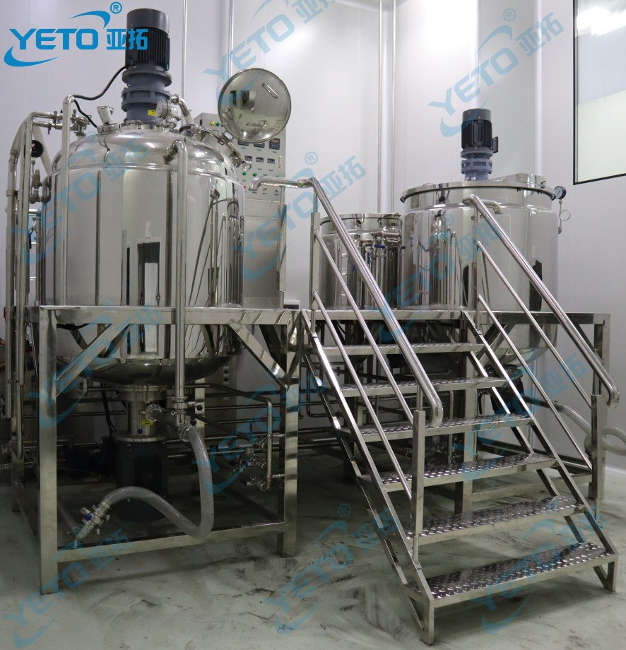 Mezclador de cosméticos de 1000L homogeneizador de vacío emulsionante con calefacción a vapor
