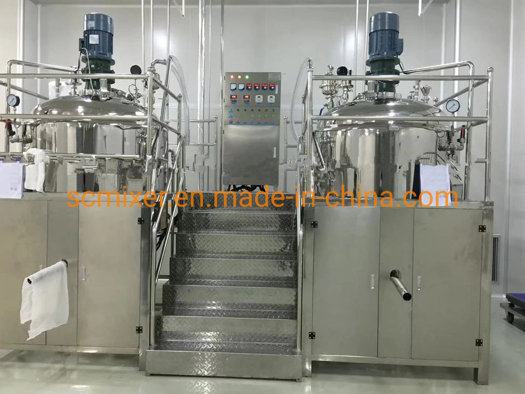 500L Máquina de Mezcla Cosmética de Elevación Homogeneizador de Vacío Emulsificador para Crema de Loción de Acero Inoxidable Mayonesa Gelatina de Petróleo