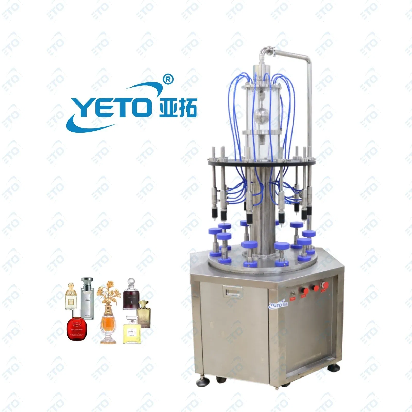 Yeto 10 Cabezal Automático de Relleno de Botellas de Aceite Esencial de Líquido Máquina de Relleno de Perfume Fragrancia de Alta Velocidad