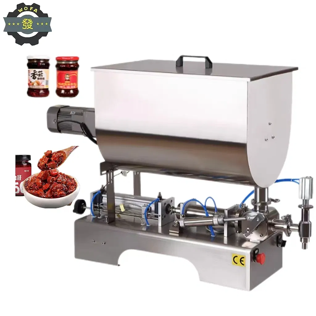 Máquina de Llenado y Mezcla Neumática Horizontal en Forma de U para Llenado y Empaque de Salsa de Aceite de Chile 304 Material de Acero Inoxidable