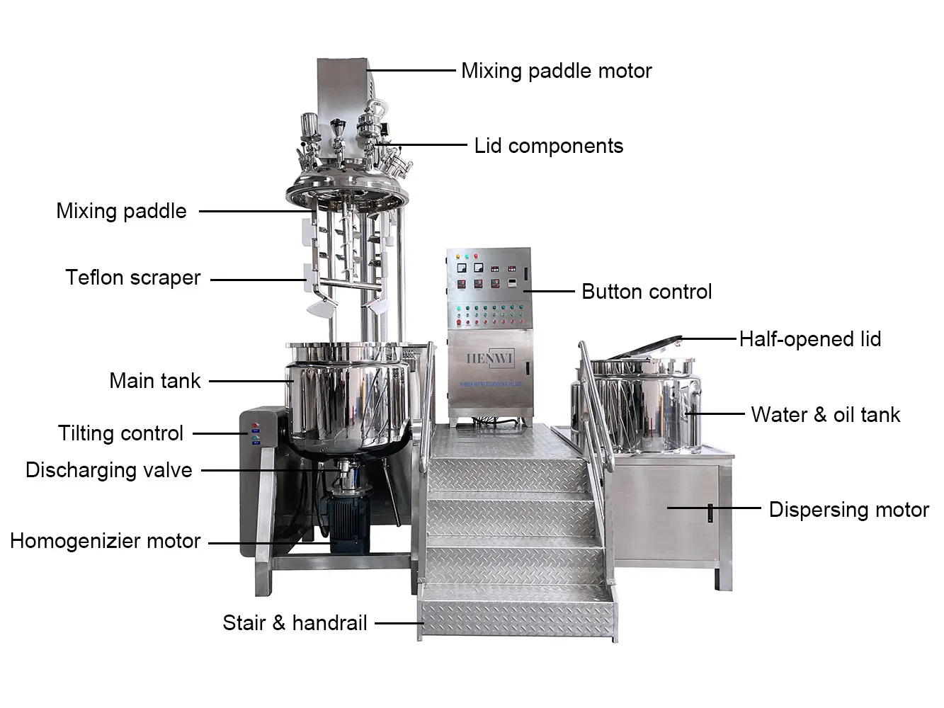 Máquina homogeneizadora de mezclador de alta cizalla emulsificador al vacío para ingredientes de pasta de crema cosmética de pasta de dientes