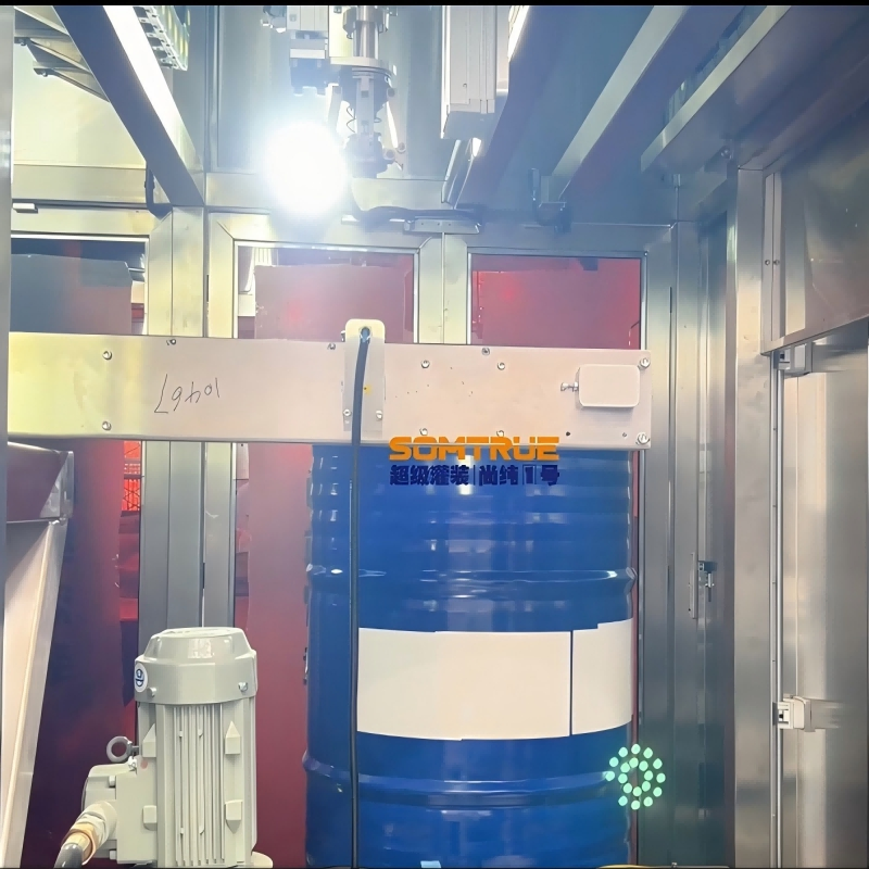Carro elevador neumático totalmente automático; máquina de llenado de bebidas con embalaje de madera