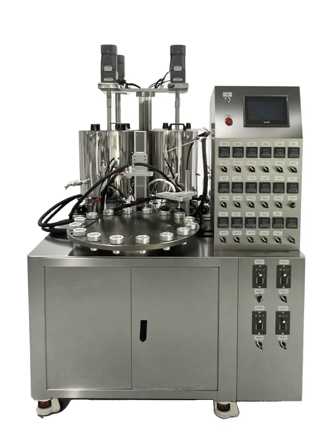 Máquina de llenado automática de boquillas de tornillo rotativo para crema, lápiz labial, brillo labial