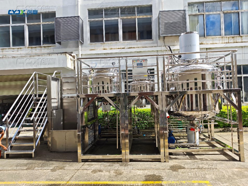 Cosmetic Production Mixing Tank 2500L Hair Care Homogenizing Mixer Vacuum Homogenizer Mixer Emulsifier Machine for Shampoo Hair Care Products