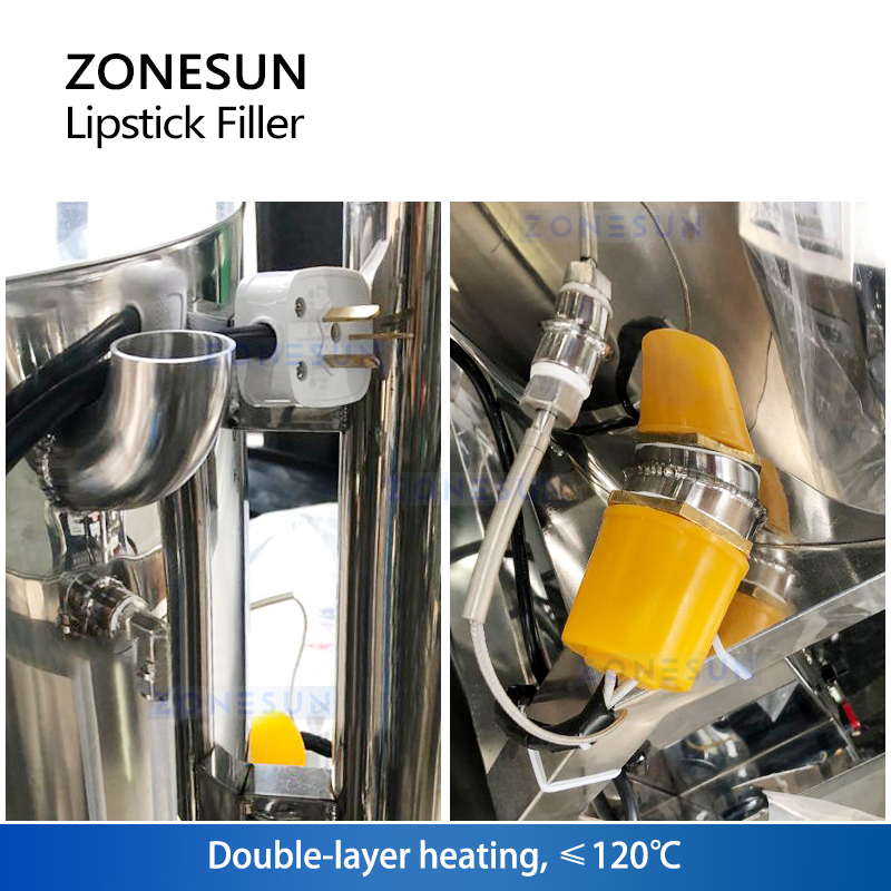 Máquina de llenado semi automática Zonesun Zs-Gtk20 para lápiz labial, bálsamo labial, crema cosmética, producción de pequeños lotes