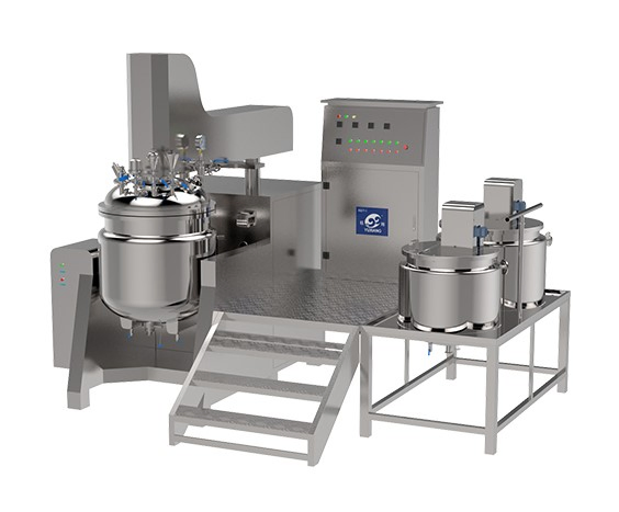 Horno de vacío industrial de doble caldera para cosméticos con mezclador emulsionante