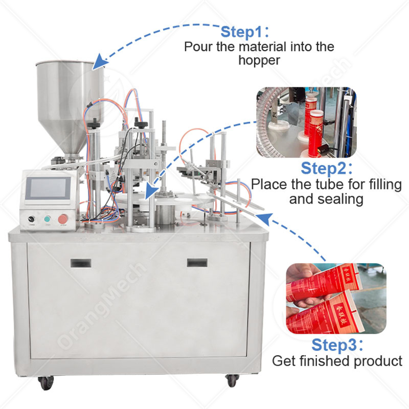 Máquina de llenado y sellado de tubos de pasta de crema cosmética suave de plástico semiautomática