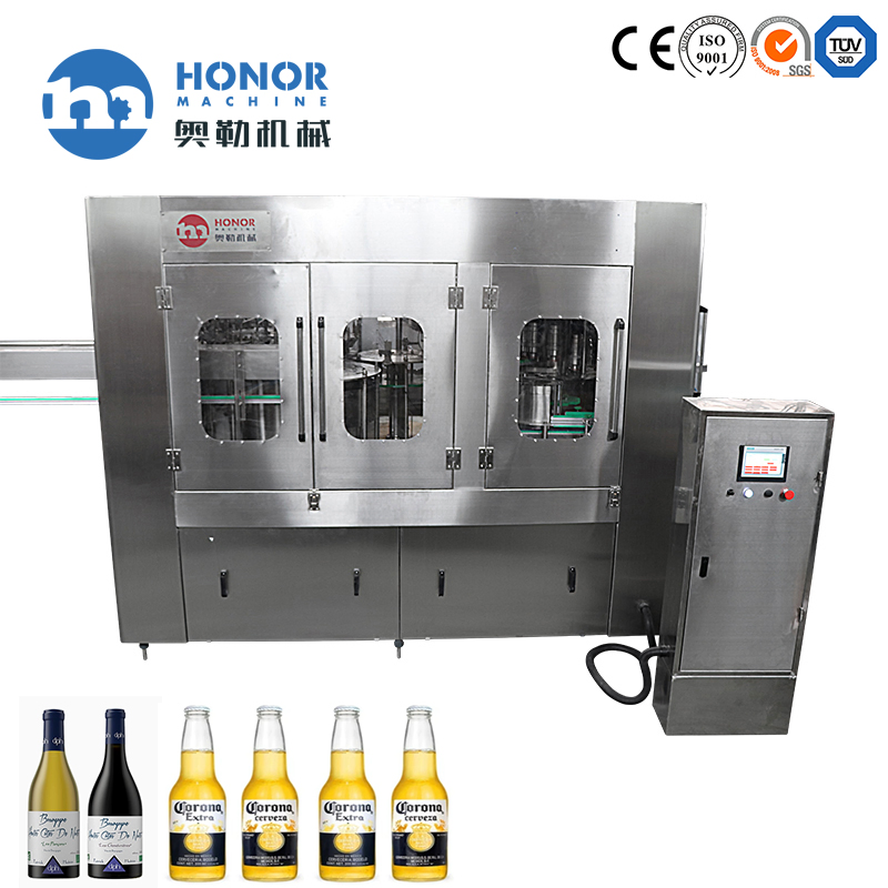 Cabezal de sellado automático 6000bph 4 máquina de llenado de botellas de cerveza, envasado y recarga de cerveza
